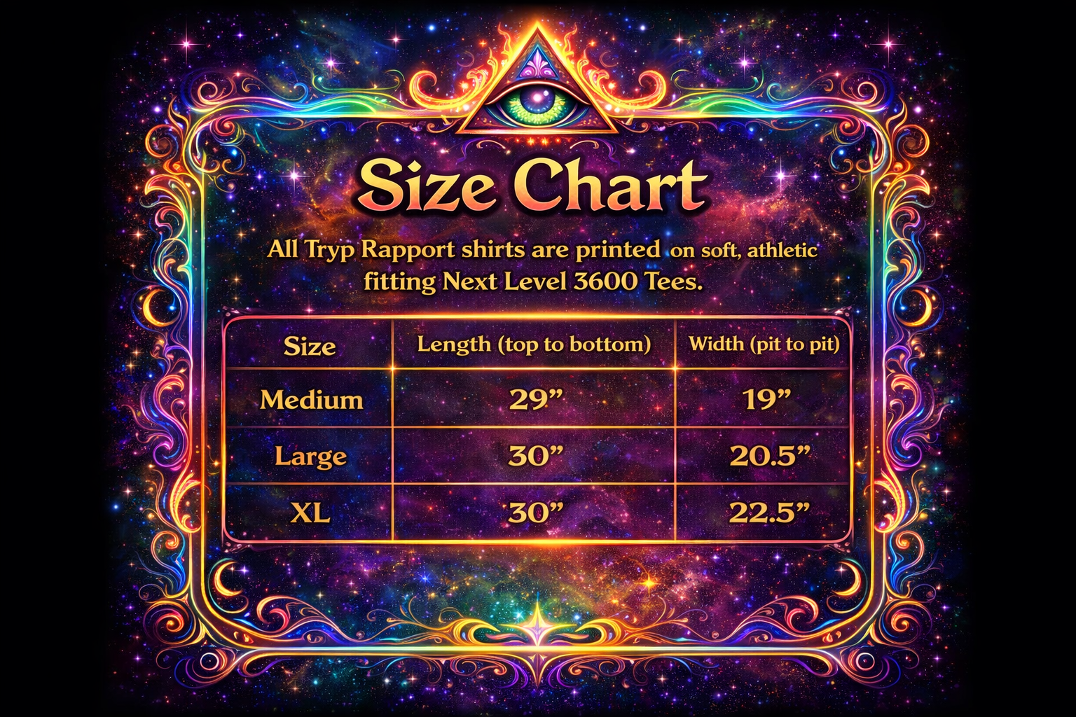 T-Shirt Size Chart
